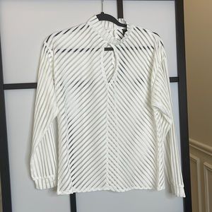 White see through fancy shirt